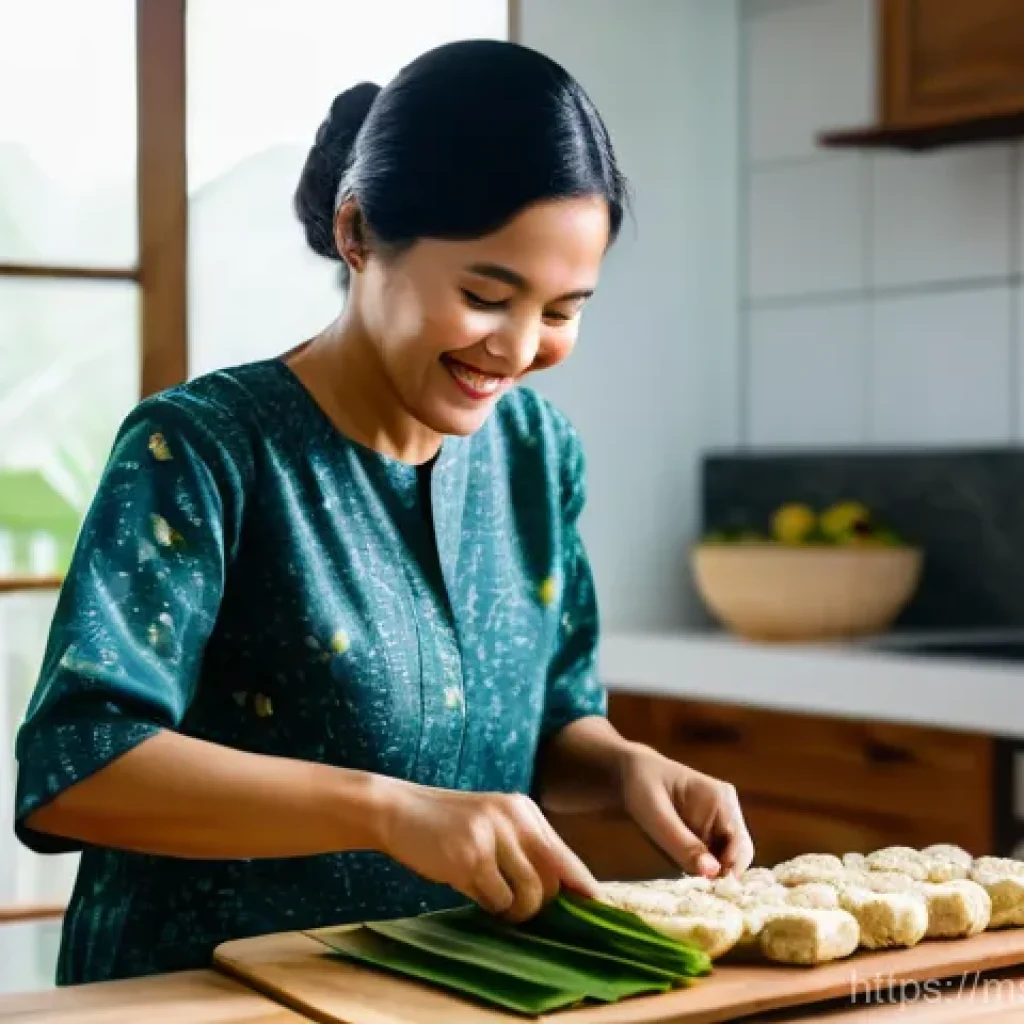 전통 장류 자가 제조를 위한 예산 짜기 - A cheerful Malaysian woman in her cozy, clean kitchen, wearing a simple Baju Kurung, is diligently p...