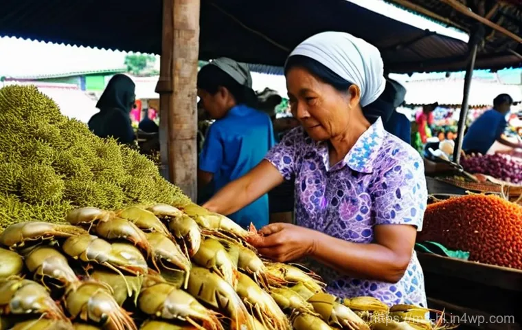 전통 장류 자가 제조를 위한 필수 체크리스트 - **Prompt:** A vibrant and bustling "pasar tani" (Malaysian farmers' market) scene. The foreground fe...